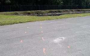 Road Marking for placement of new drainage pipe