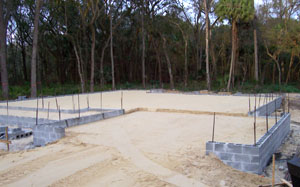 Slab preperation done by TR Hunter Site Development Company